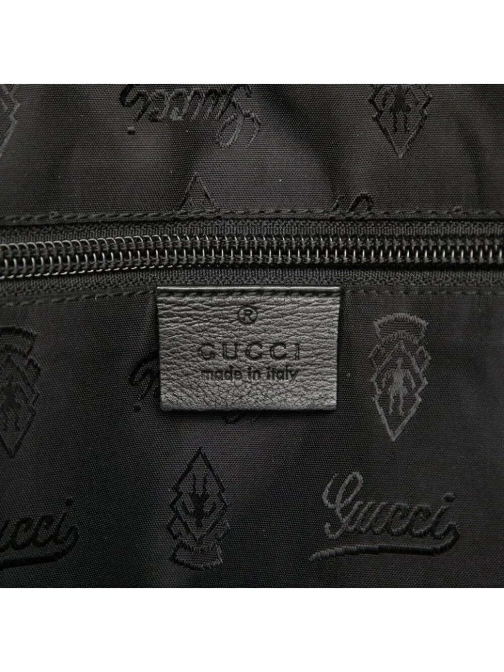 Gucci Guccissima Business Bag Fleece 2-Way Black Leather